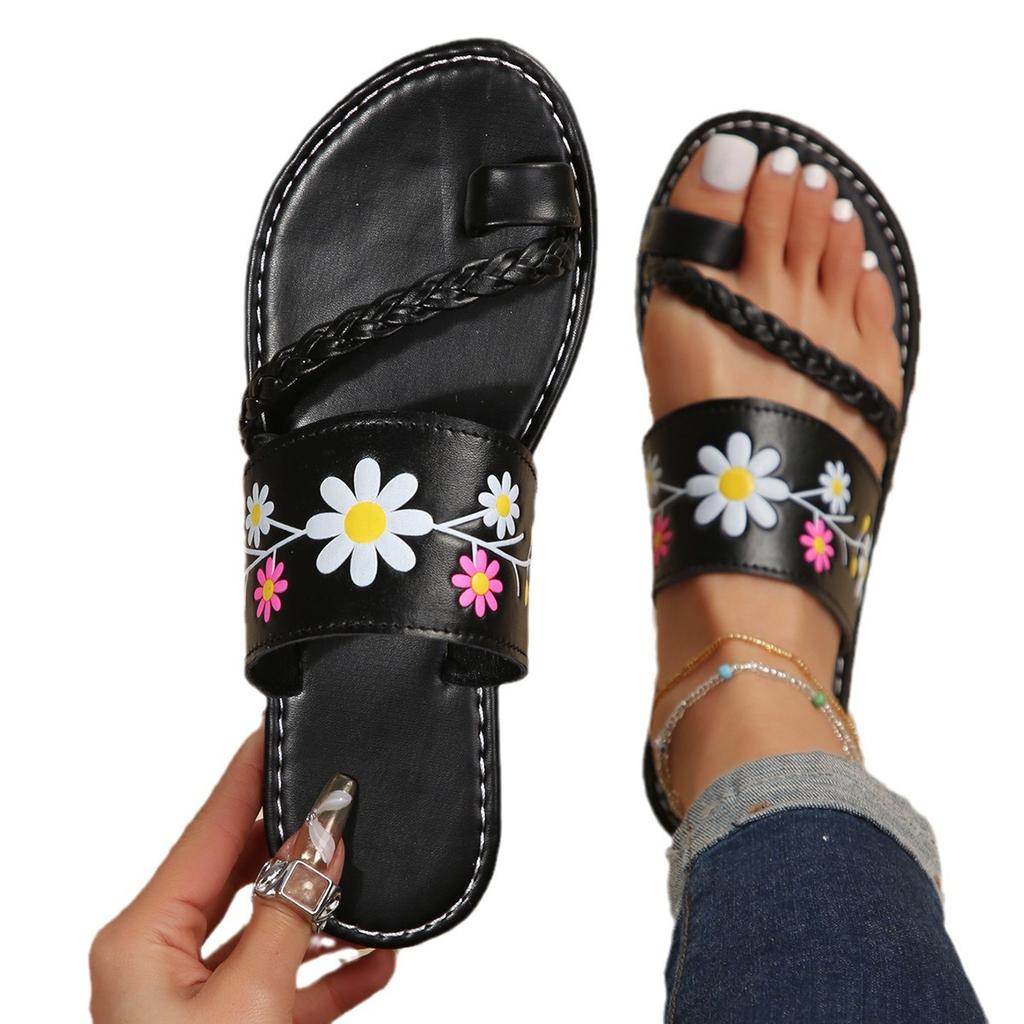 Summer Transparent Sandals Flower One-Bottom Women's Slippers