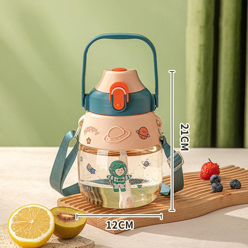 

1 штука 1300 мл Большая емкость Высокотемпературный соломенный стакан Детский студенческий чайник Чашка большой емкости Посуда для улицы оранжевый