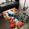 1PC Peacock Flowers Carpet Ultra Soft, Thick & Absorbent, Non Slip Machine Washable Mat for Entryway