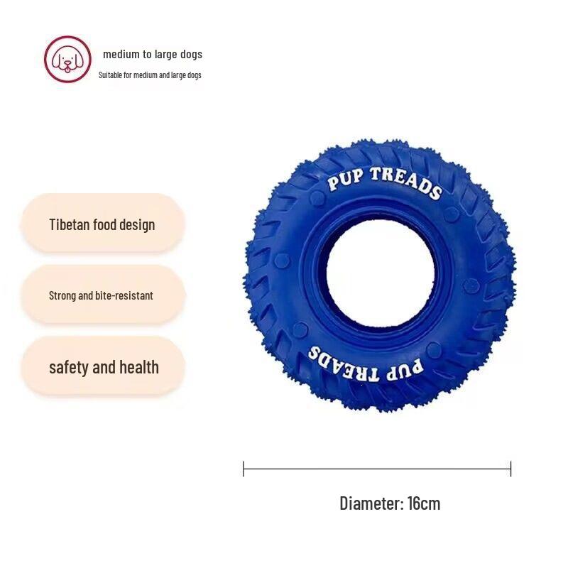 Pet Dog Toy: Durable Rubber Tire for Large Dogs - Interactive, Bite-Resistant, and Teething-Friendly