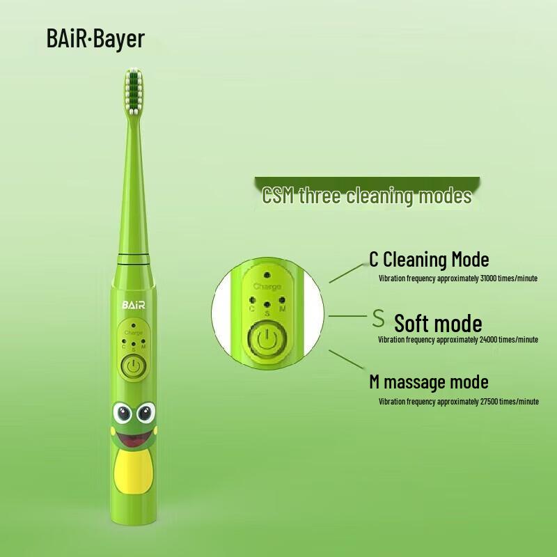 Byr Kids Rechargeable Sonic Electric Toothbrush for Ages 3-12+