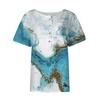 Damen Sommer Casual Fashion Baumwolle Leinen bedruckt Damen Kurzarm Shirt Tops