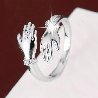 Europäischer und amerikanischer personalisierter kreativer Handflächen-Öffnungsring, Damen-Trend-Feiertagsschmuck-Accessoires
