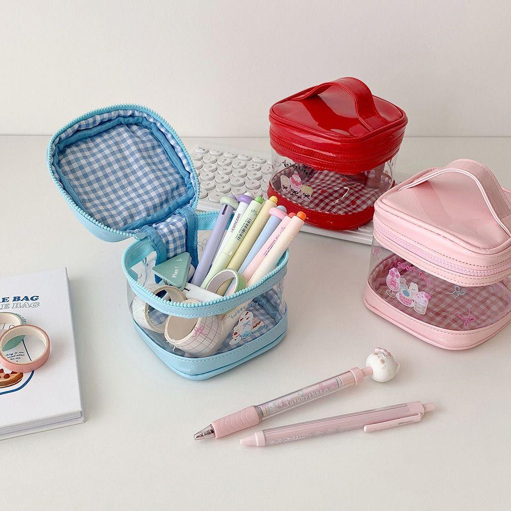 Gifts Cartoon Transparent Makeup Bag PVC Girls Student Cosmetic Organizer Mini Handbag Portable Toiletry Bag