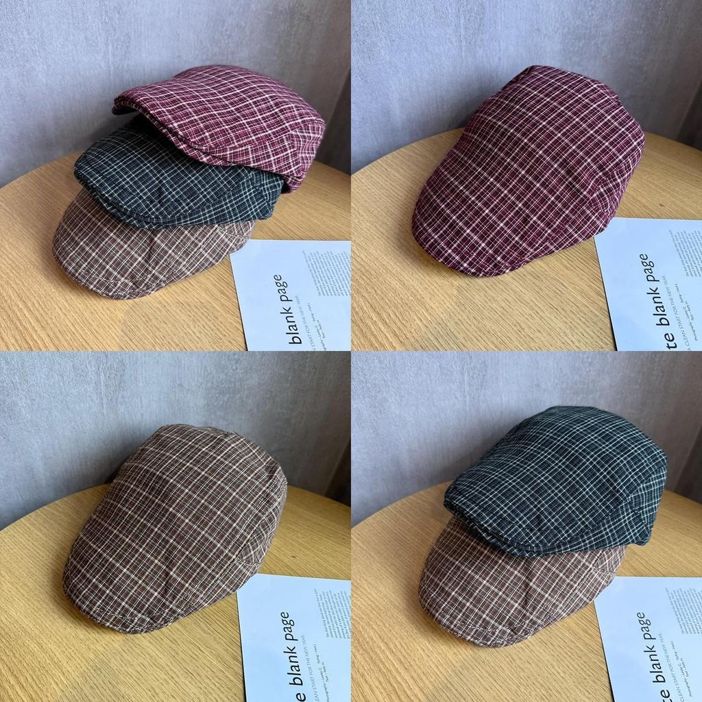 Vintage Plaid Beret Hat For Women With Sun Protection And Breathability For Spring Summer Fashion