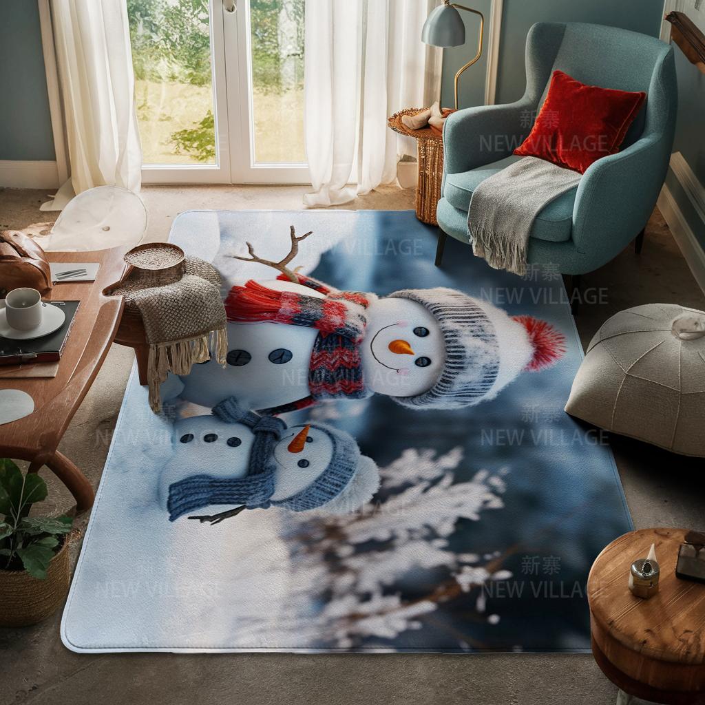 House Entrance Carpet Home Door Mat Living Room Bath Foot Bathroom Non-slip Water Absorption Rugs Bath Merry Christmas Winter