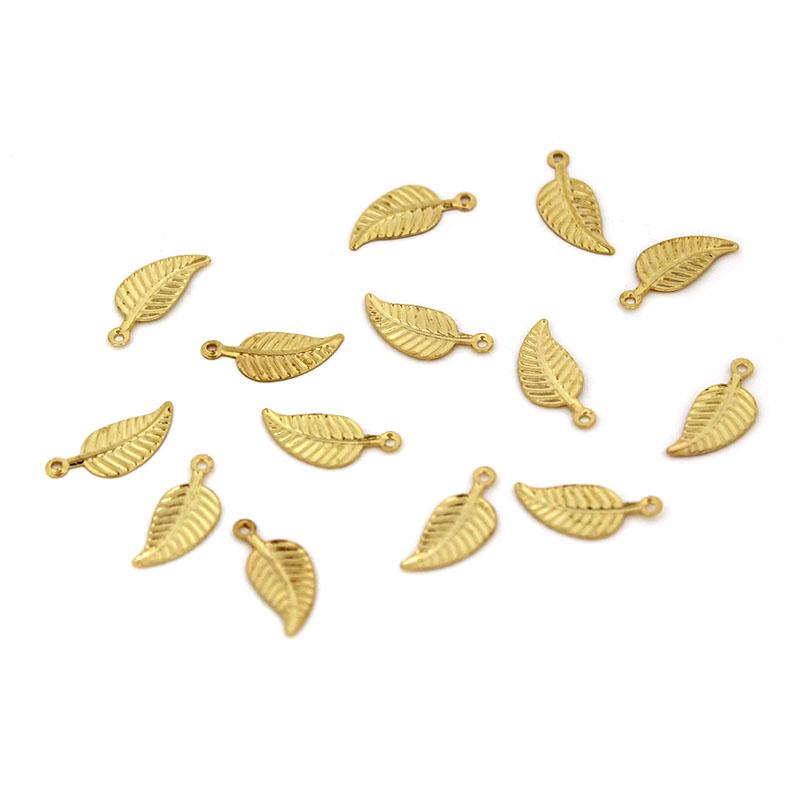 50-30Pcs Stainless Steel Tree Leaf Charms Leaves/Love Heart/Shell Pendant for Earrings Bracelet DIY Jewelry Making Accessories