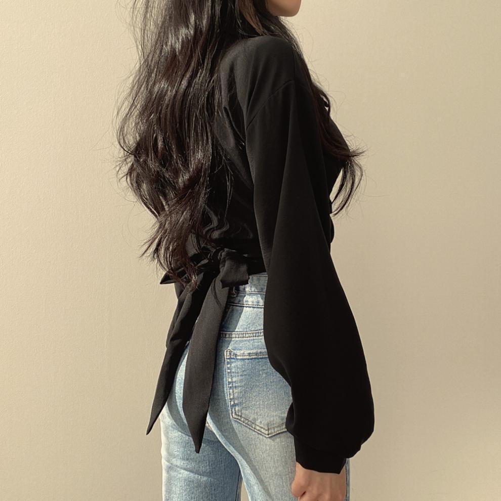 Korean Bowknot Tie Crop Top for Women