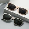 European American Fashion Polarized Square Frame Sunglasses for Men - UV Protection High-End Metal Design