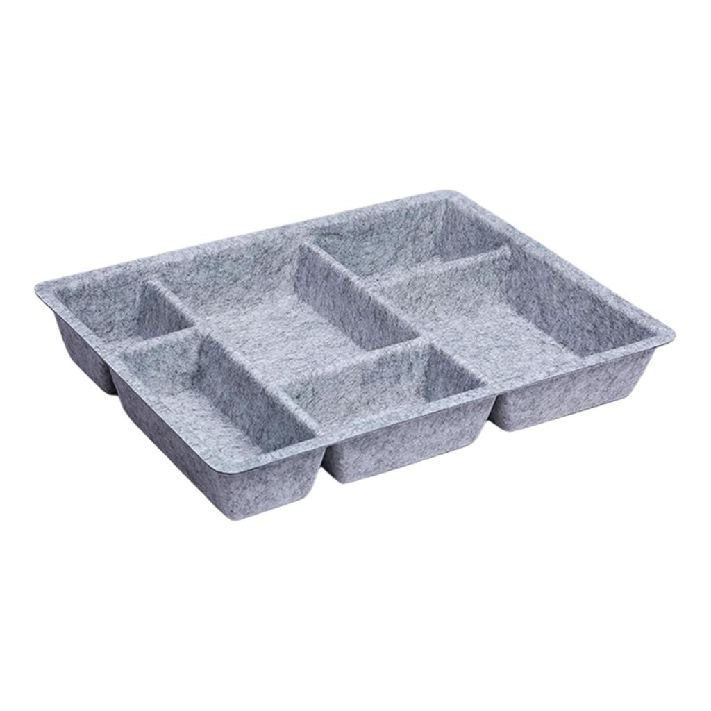 Felt Drawer Organizer Tray Container Space Saving Multifunctional Separator 6 Grids for Cabinets Tabletop Toys Jewelry Makeup
