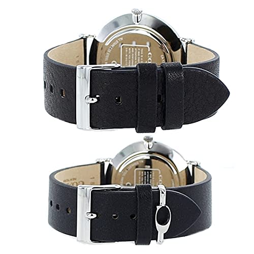 Coach Pair Watch Storage Box, Leather, Black and Silver, 1460214914503115