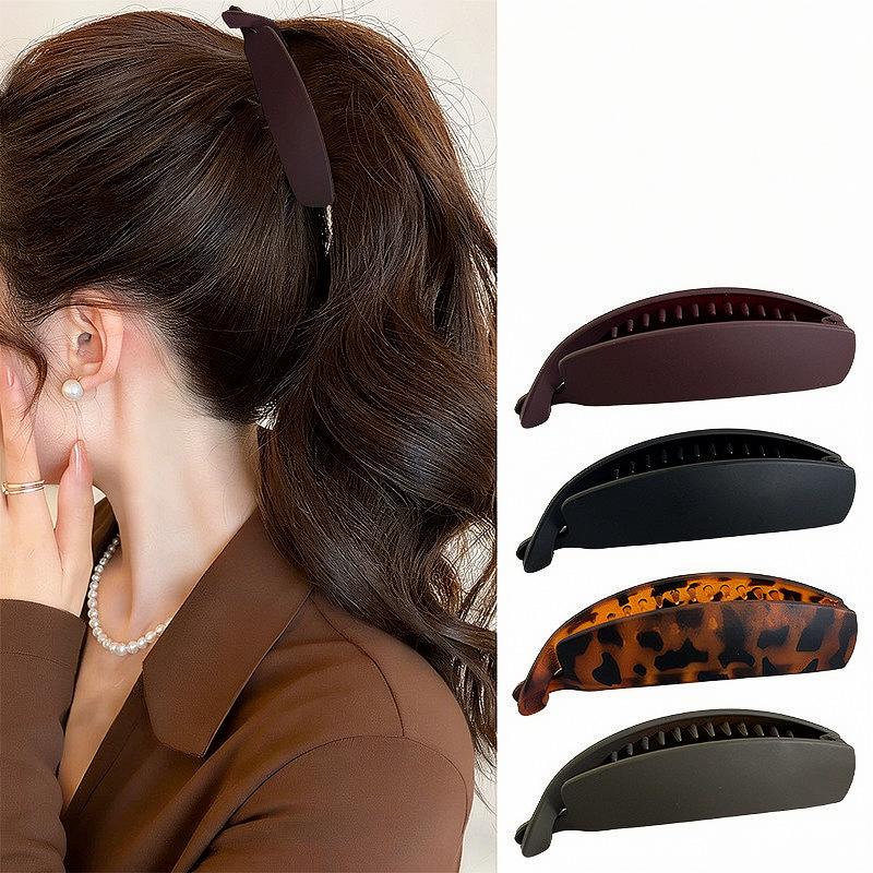 Retro Matt Ovaler Krallen-Haarclip - Einfaches Unifarbenes Verdrehtes Accessoire für Damen