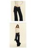 Women's Original Blue Micro-Flare Low-Rise Jeans, Autumn/Winter 2024: Trendy Slimming Wide-Leg Style