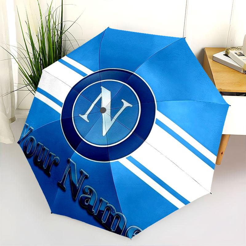 1 PC Automatic Folding Umbrella - SSC Napoli Custom Name Pattern, Portable & Foldable Design with 8 Ribs, Christmas Birthday Gifts