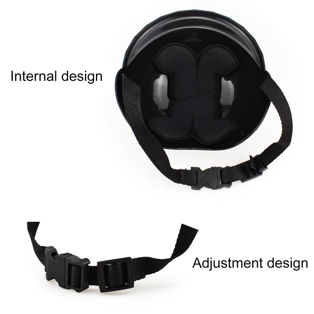 Pet Helmet Black Fall Resistant Dog Cat Motorcycle Helmet for Outdoor