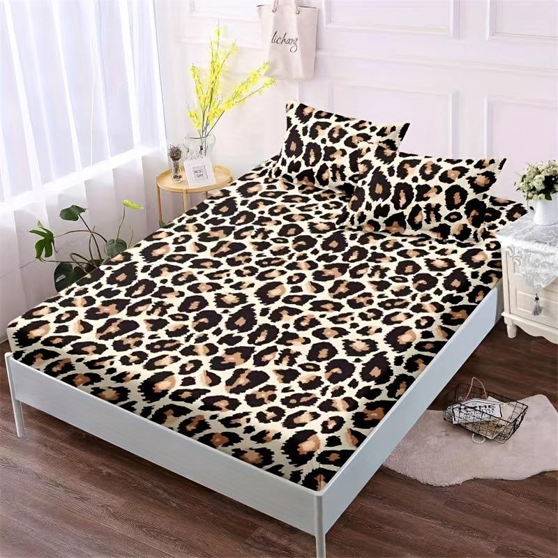 Leopard Print Texture Pattern Mattress Three-Piece Digital Printing Bedroom Room School Dormitory Bedding Decoration