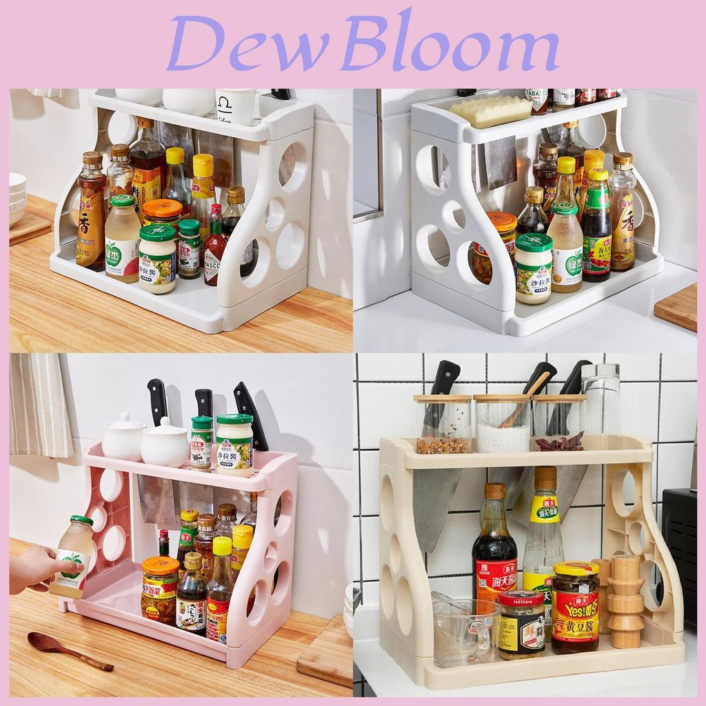Kitchen Organizer Dual Layer Pp Material With Nonslip Surface For Home Cooking Storage