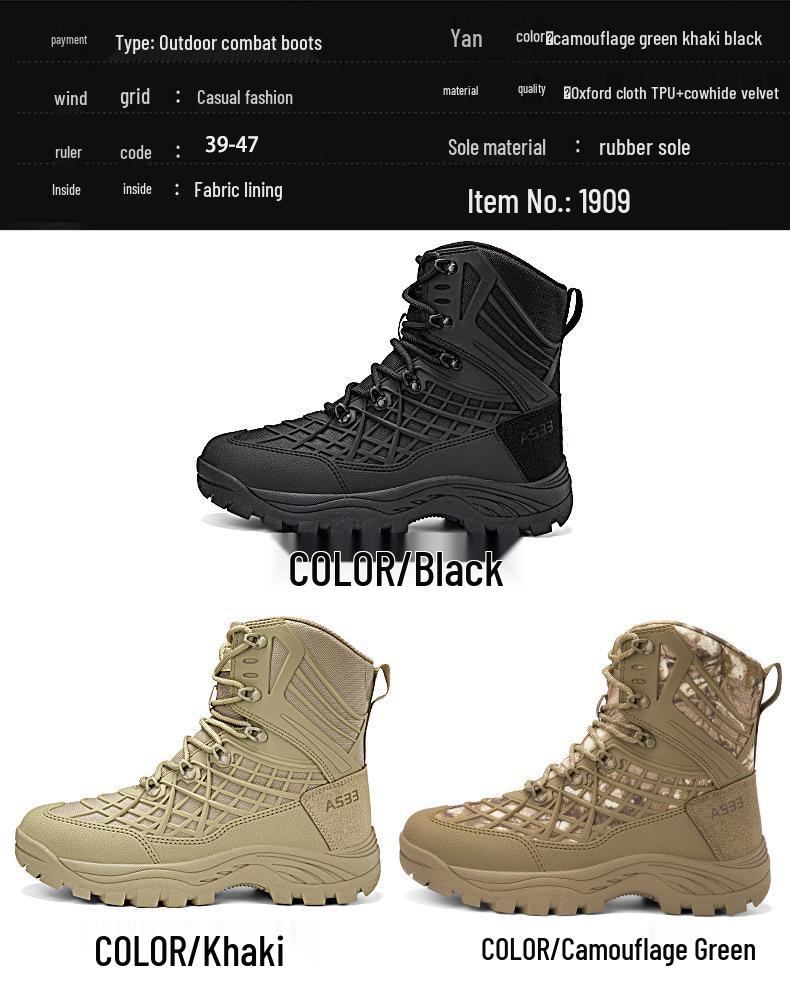 Men's Plus Size Durable Combat and Hiking Boots for Special Forces