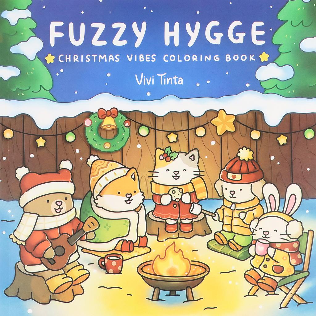 Omalovánky pro dospělé a teenagery s roztomilými štěňátky, kreslené omalovánky pro relaxaci v útulném hygge okamžiku.