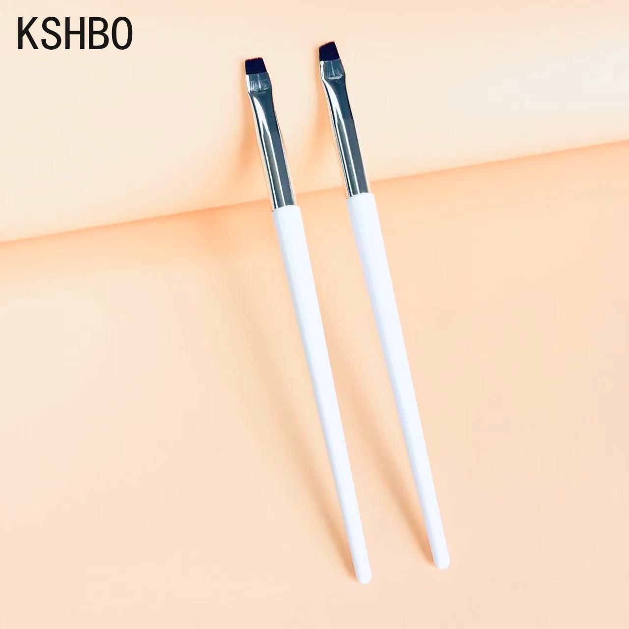 

KSHBO 2pcs/set Brow Contour Brush Eyebrow Eyeliner Brush Portable Small Angled Eyebrow Liner Brush Women Makeup Cosmetic Tools