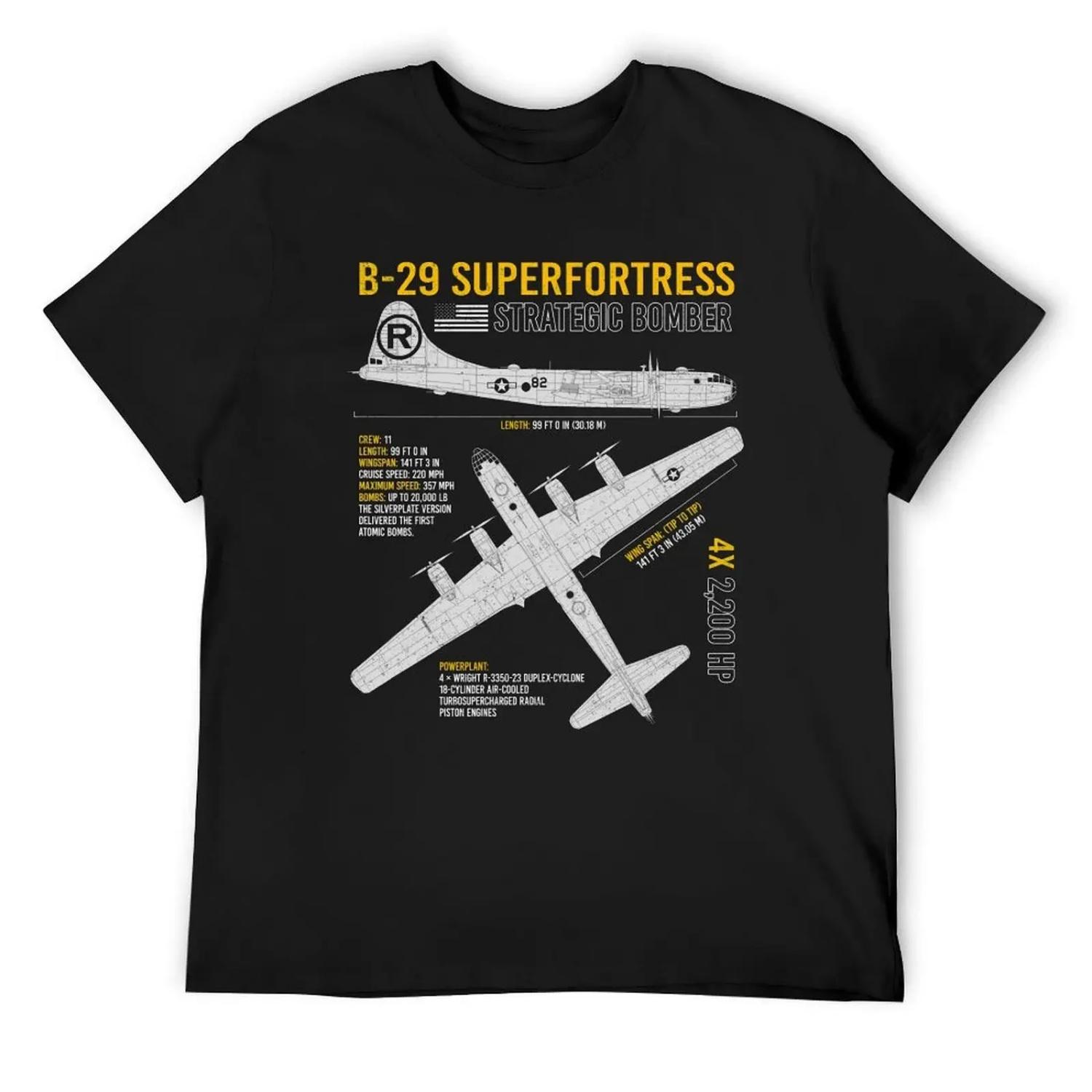 

B-29 Superfortress Bomber ww2 US Aircraft Plane USAF Airplane Blueprint T-Shirt customizeds blue lock summer top outfits for men XXXXXL різнокольоровий