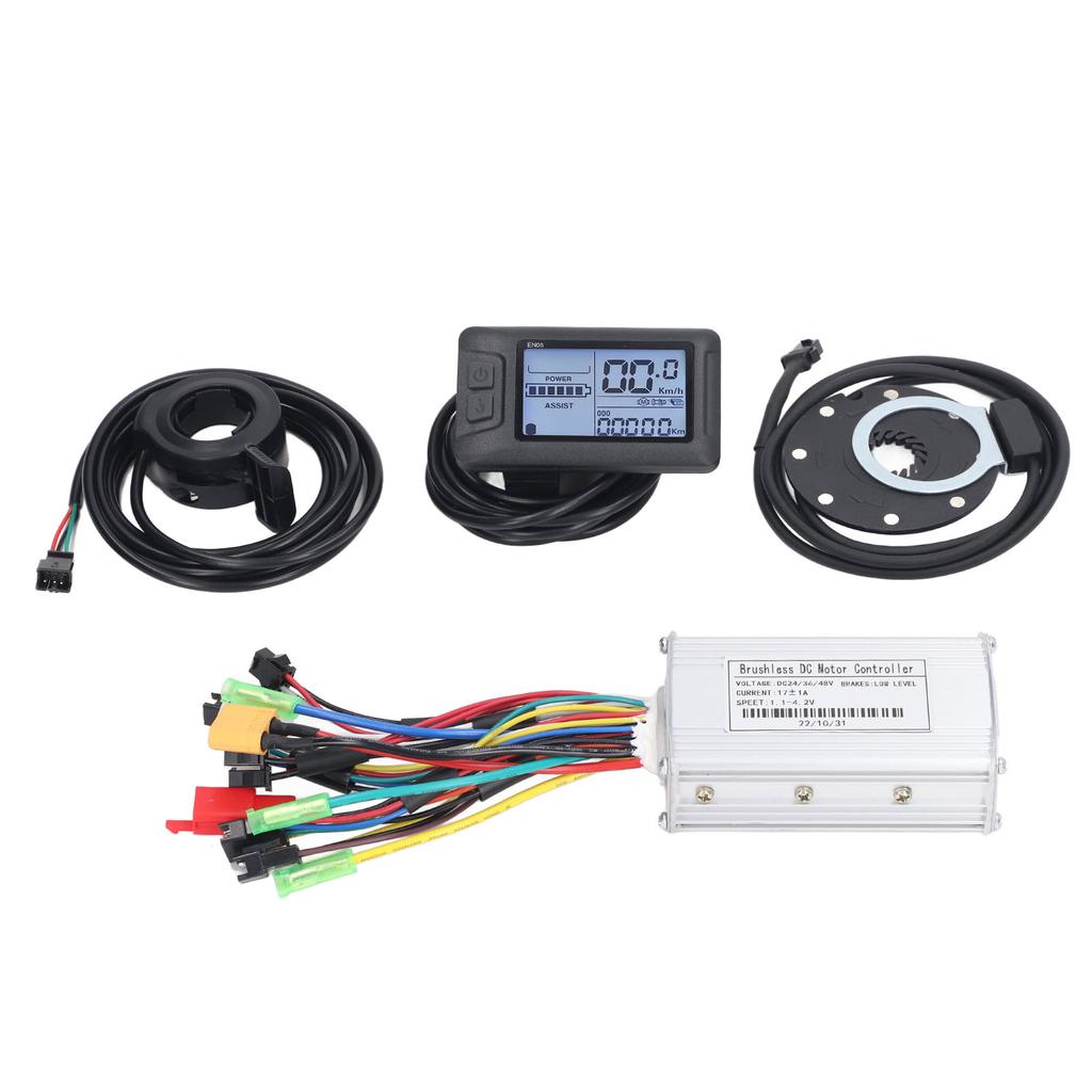 E-Bike Umbausatz 250W 350W 17A Sinuswelle 3 Modi Bürstenloser Motorcontroller Display PAS Daumengas Set