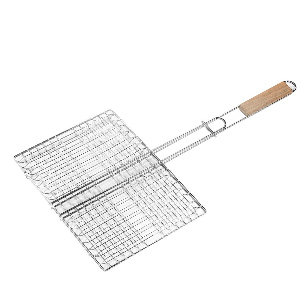 BBQ Grill Basket Chrome Plated Steel Rustproof Multipurpose Fish Grill Basket for Outdoor