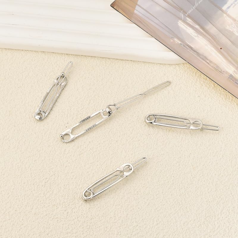 Gothic Hair Clips Set Paperclip Shaped Hair Pins for Women Girls Y2K Punk Hair Clip for Teen Girl Goth Hairpins for Long Short Hair Barrettes Goth