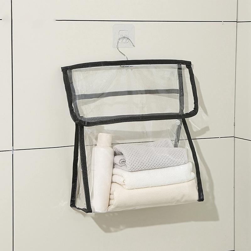 PVC Waterproof Wall Hanging Bag Towel Clothes Storage Bag Mobile Phone Bag Toiletries Organizer Bathroom Shower Accessories S чёрный 2389₽