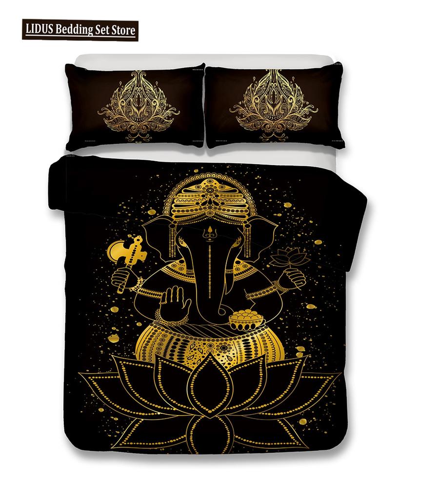 Buddha Duvet Cover Set Religion Mandala Style 3D Print Comforter Cover King Queen Size For Kids Teen Adult Polyester Bedding Set
