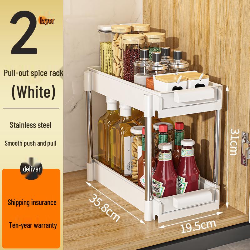 Tiered In-Cabinet Pull-Out Dish Rack for Plates and Bowls