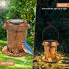 Solar Lantern Bird Feeder for Outside Hummingbird Metal Wild Bird Feeder Hanging Outdoor Garden Ornament Waterproof Light