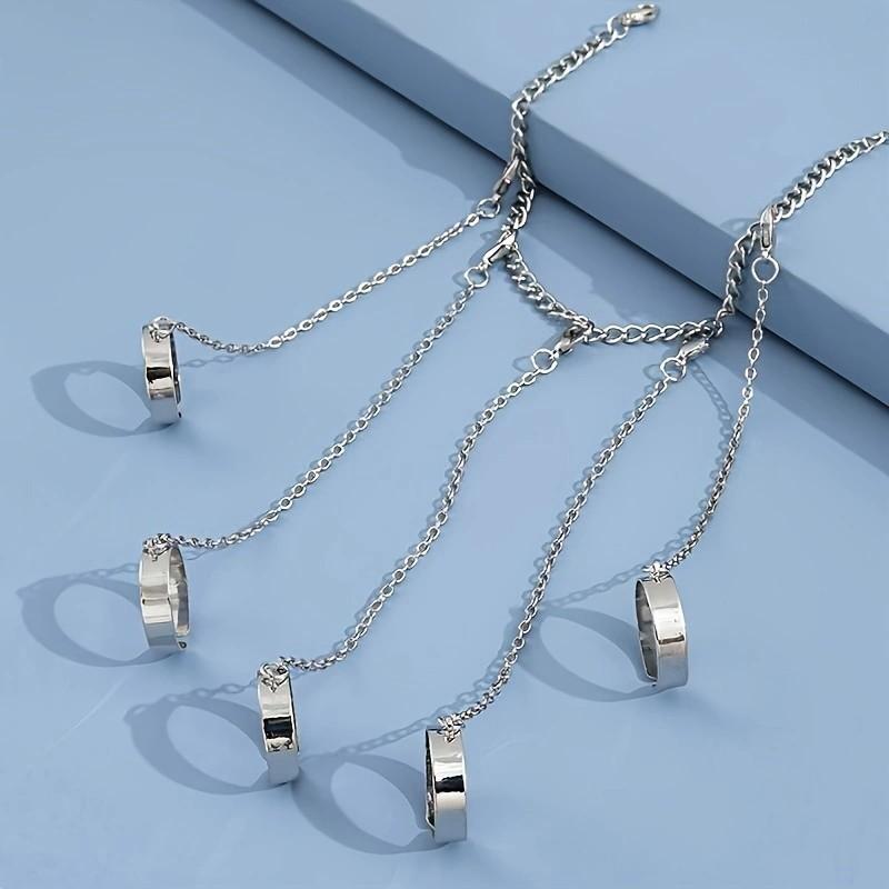 Meier Trendy Punk Style Creative Finger Interlocking Bracelet Ring - Detachable Cool Accessories