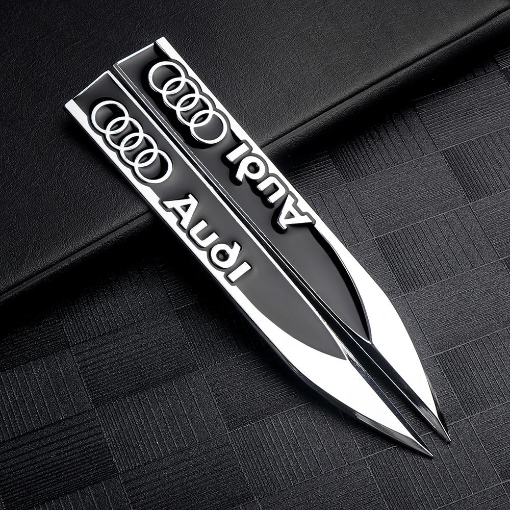 Car Side Fender Knife Stickers Emblem Badge Decals Trim Styling Logo For F2 Sline Q2 Q3 Q5 Q7 A1 A3 A5 A7 RS5 Quattro C5 C6 C7
