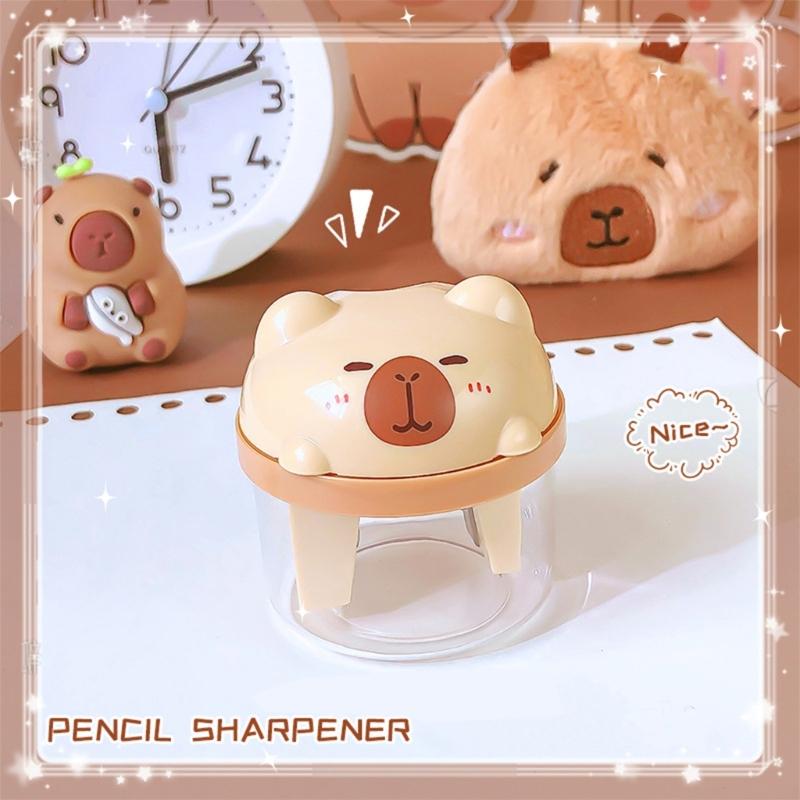 Cartoon Pencil Sharpener Small Manual Sharpener for Various Wood Pencil Double Hole Sharpener for Student Kid Adult