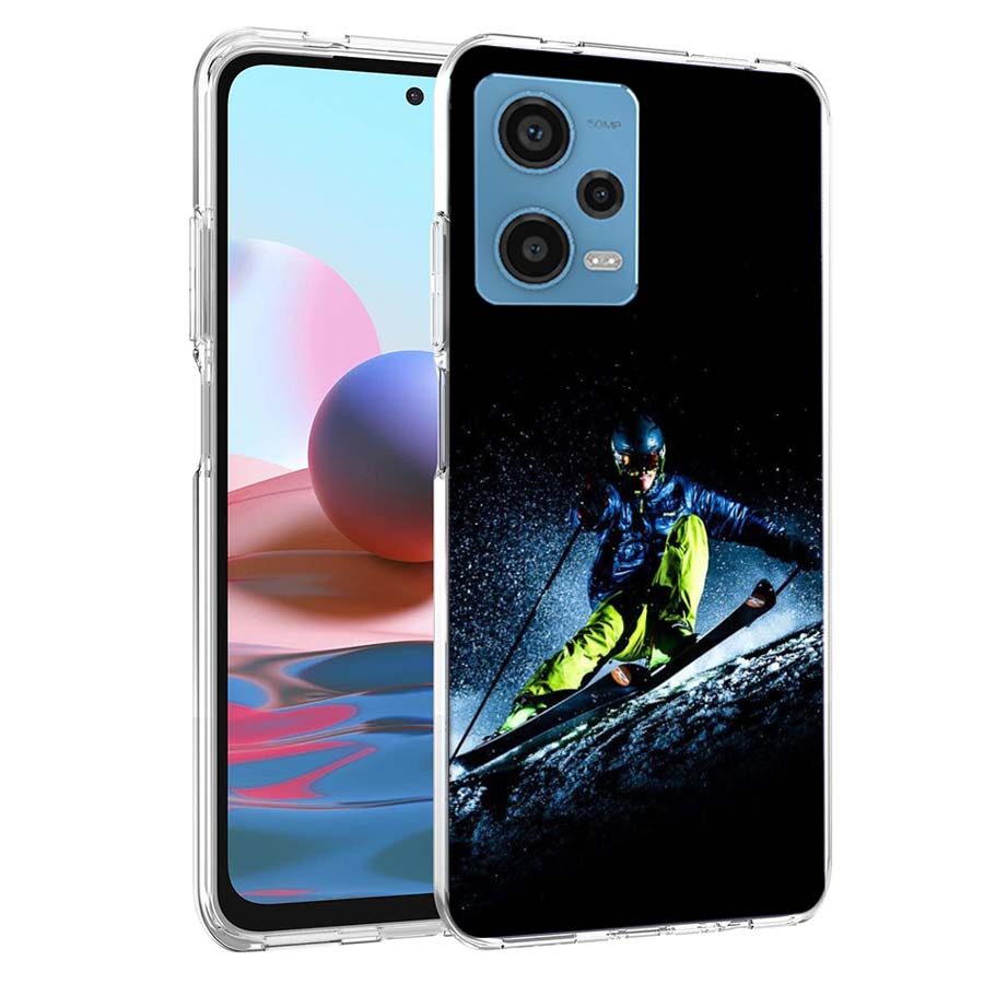 Skiing Snow Snowboard Ski Phone Case For Redmi Note 13 12 14 15 Pro Plus 13R 11 11T 11E 11S 10 Pro 10S 9 9S Cover Cell Clear TPU