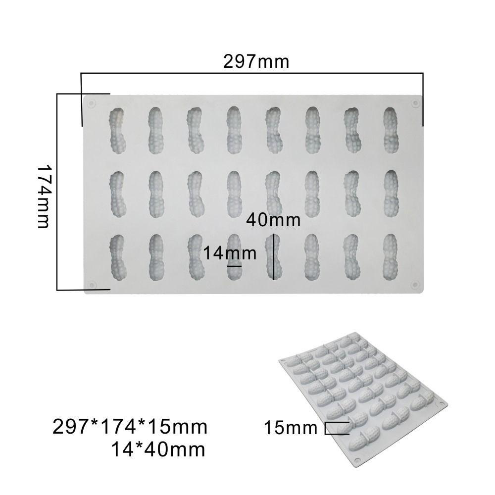 High Quality 24 Holes Peanut Silicone Mold Non-Stick Heat Resistant Silicone Mousse Mold Flexible Reusable Grinding Tool Kitchen