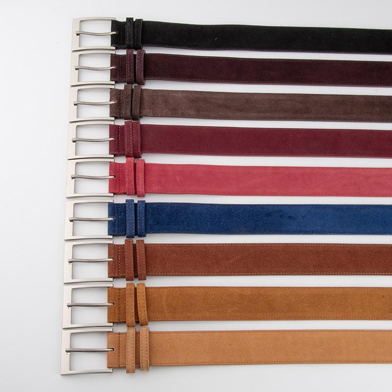 High-end Suede Maillard Wear Wide Belt Women's Niche Decorative Dress Belt Korean Style Genuine Leather Belt