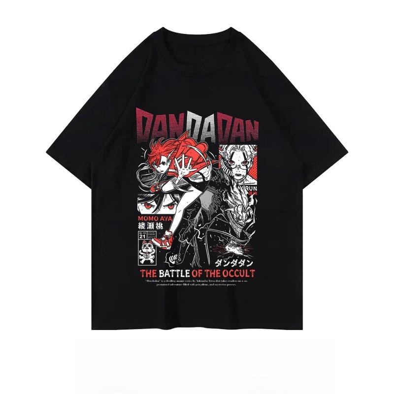 Dan Da Dan Cartoon and Funny Printed Round-neck Short-sleeved T-shirts Bold Party Anime and 2D Clothing Summer Multiple Choices