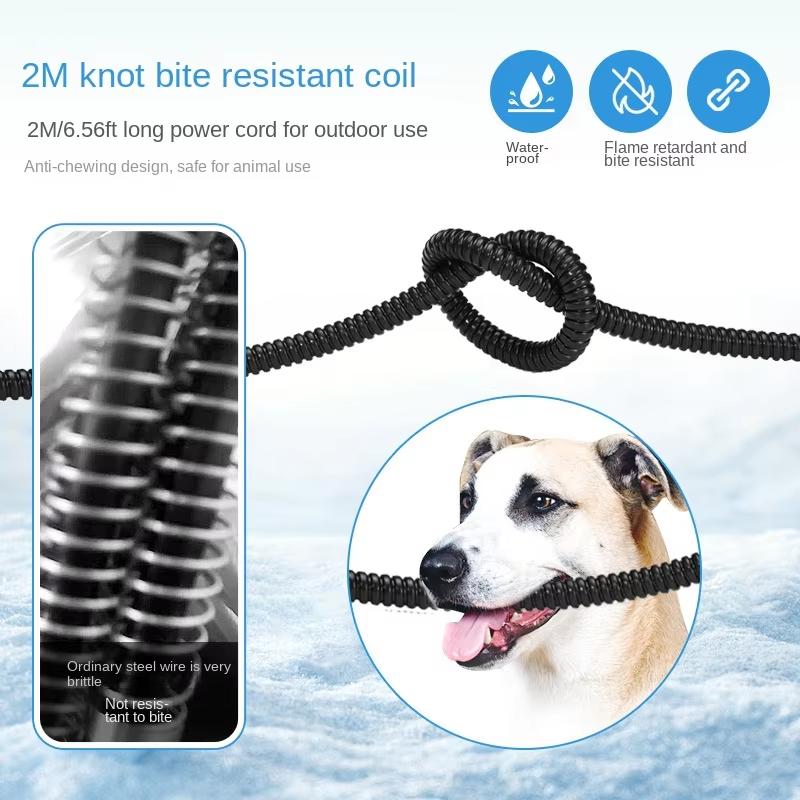 Pet constant temperature heating bowl, outdoor and indoor cat and dog constant temperature bowl, food-grade stainless steel doub