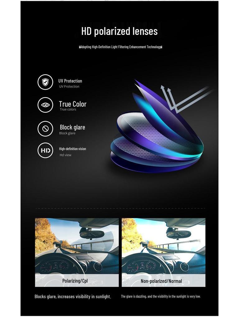 Trendy HD Polarized Sunglasses: Korean Fashion for Driving, Cycling, Fishing - Super Elastic & Stylish for Men