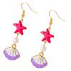 Delicate Oceanic Alloy Earrings Conch And Starfish Charm Portable Ear Pieces for Sensitive Skin Comfortable Wear