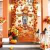 Fall Door Banner Cover Scarecrow Pumpkin Leaves Hanging Banner Autumn Photo Background for Thanksgiving Party Home School Classroom Supplies, 31.5 x