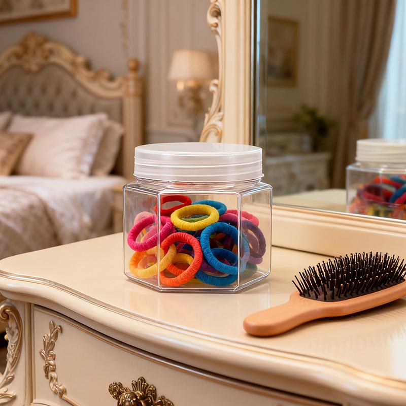 WTEMPO DIY Empty Plastic Decorative Jars with Lids Beads/Headbands/Buttons/Keyrings Containers Handicrafts Storage Jars Clear Wide Mouth Package Jars
