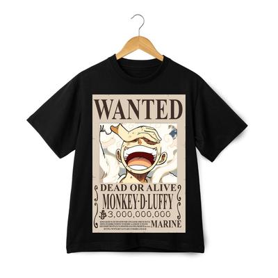 Luffy Gear 5 Gesucht-Poster T-Shirt - One Piece Anime T-Shirt Geschenk für Otaku-Fans