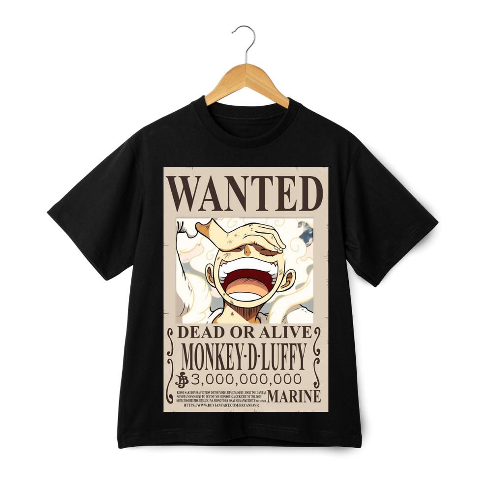 

Футболка с плакатом о розыске Луффи в Пятой передаче - Аниме футболка One Piece в подарок для фанатов-отаку 3XL