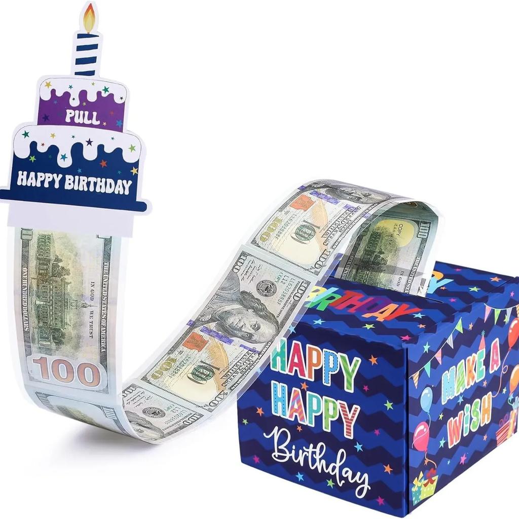 Christmas Birthday Party Surprise Money Pull Pouch Festival Celebration Holders for Cash DIY Surprise Present Money Box