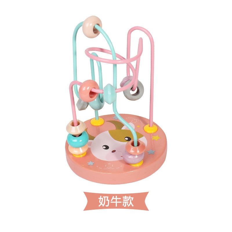 Maluch Labirynt z Koralików Zabawka Matematyczna Drewniana Mini Kółka Roller Coaster Abakus Dzieci Montessori Wczesna Nauka Edukacyjna Prezent dla Dzieci