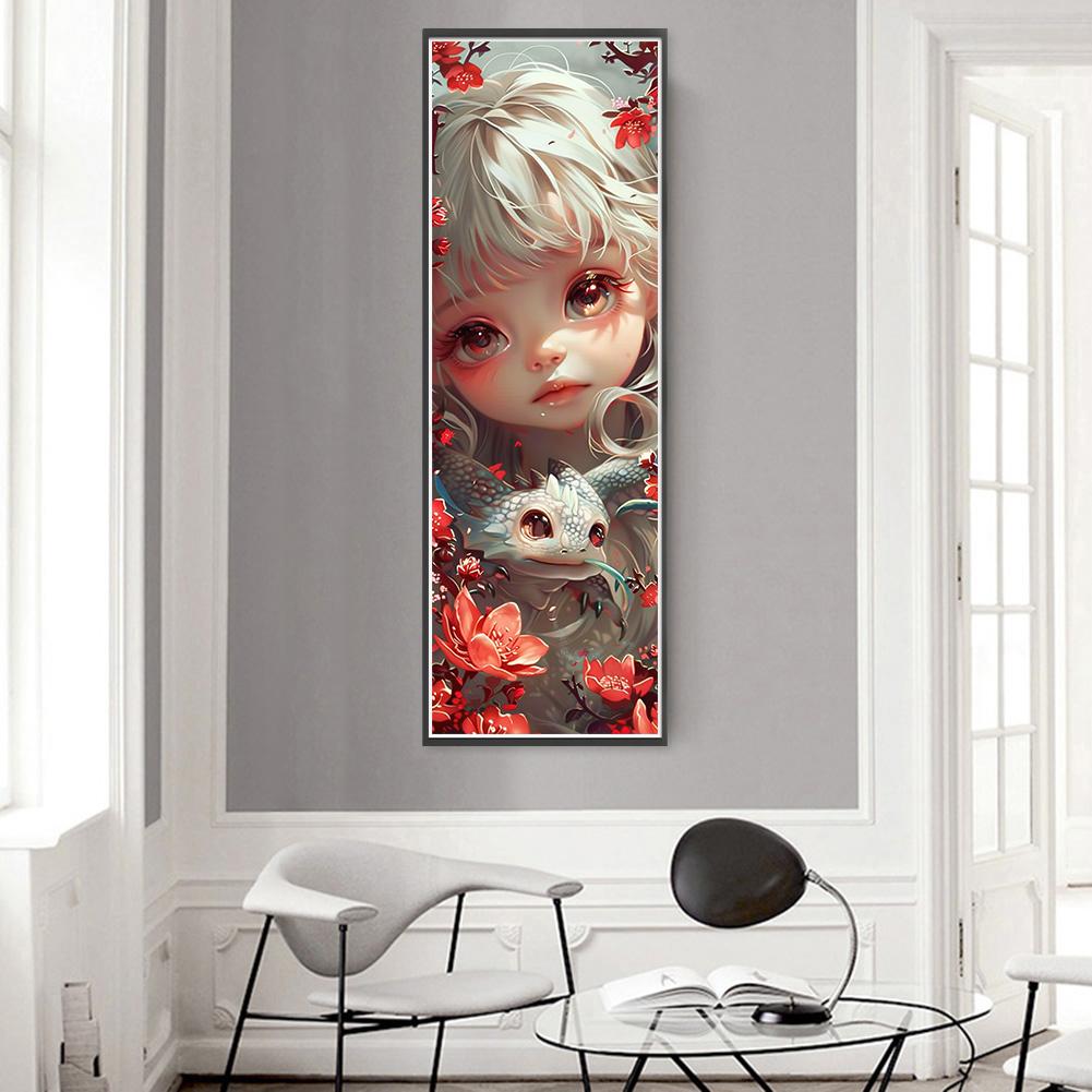 LF# Vollstickerei Öko-Baumwollfaden 11CT bedruckt Mädchen Kreuzstichset Kunst