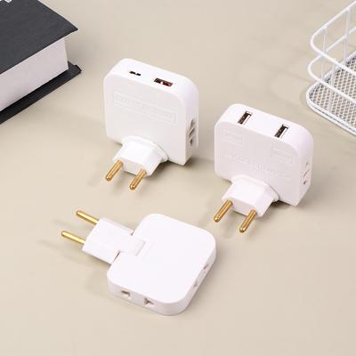 180 graders roterbart uttag 3-i-1 Eu-kontaktomvandlare Travel Eu-förlängningsplugg Multi-Plug Slim Trådlöst uttag Adapteruttag